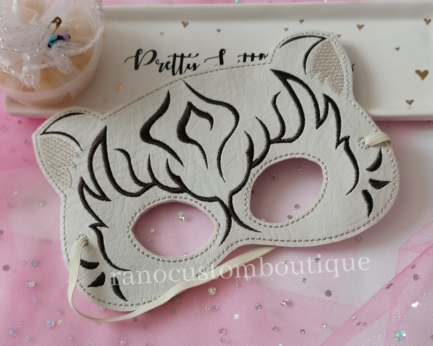Children's Tiger Mask, Handmade Dress-Up, Costume, Perfect for Parties, Embroidered design