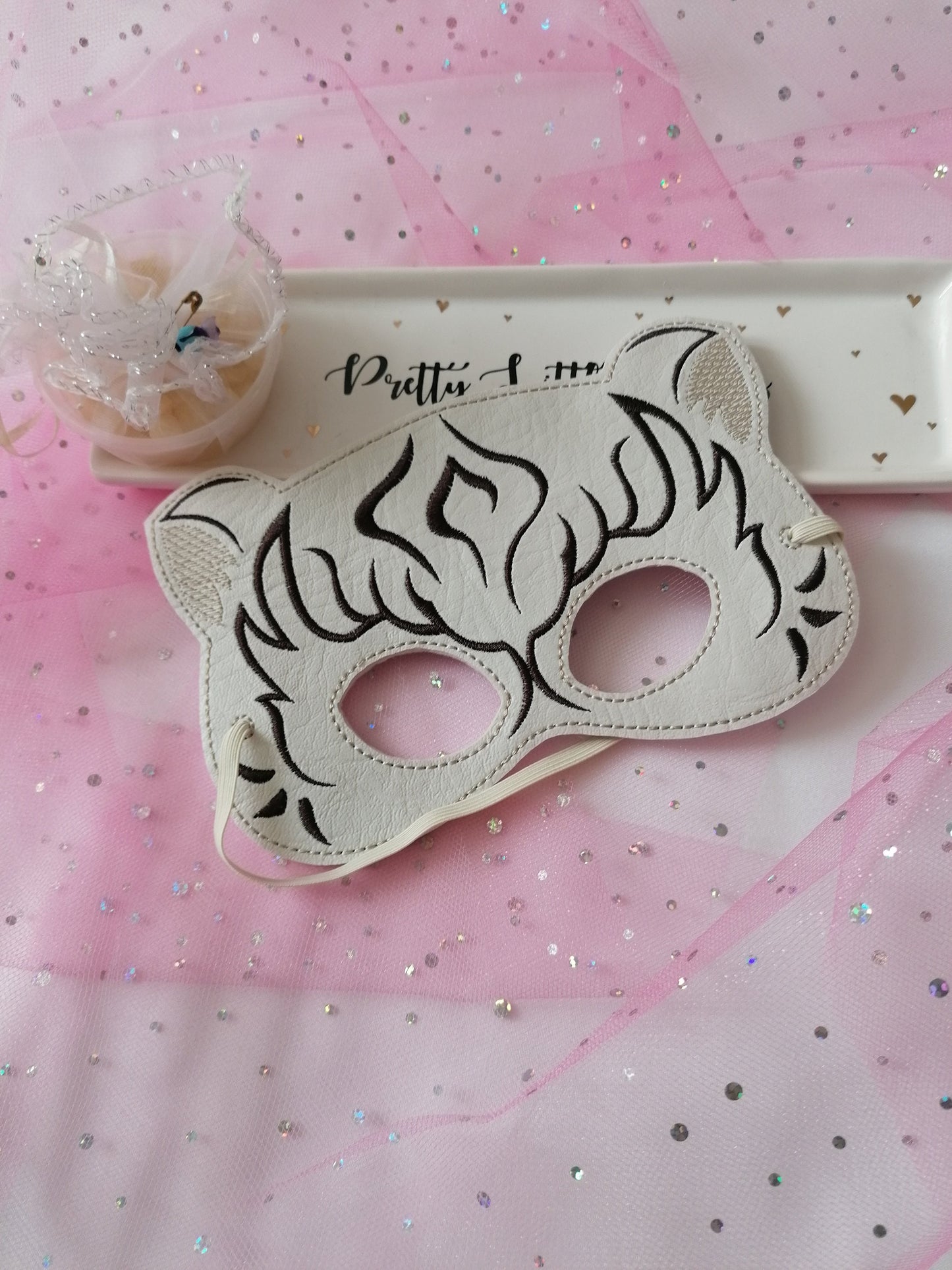Children's Tiger Mask, Handmade Dress-Up, Costume, Perfect for Parties, Embroidered design