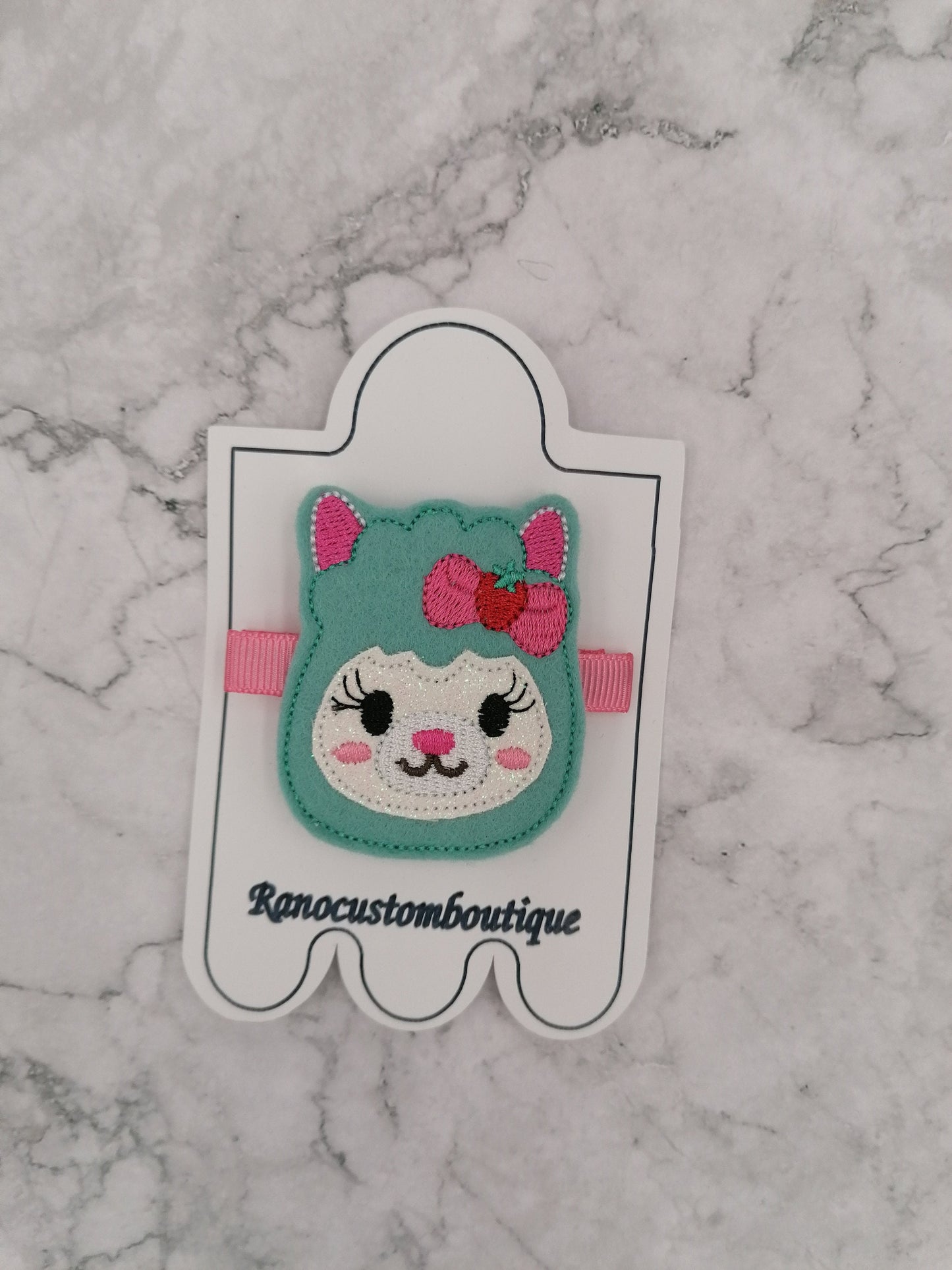 Embroidered Felt Hair Clip, Embroidered Animal Clip, Embroidered Design, Children's Hair Bow, Hair Accessories, Kid's Accessories