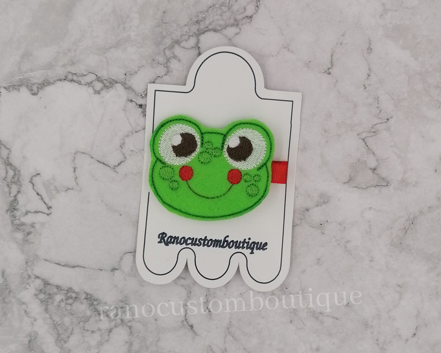 Embroidered Felt Hair Clip, Froggy Design, Animal Hair Clip, Children's Hair Clip, Children's Accessories, Hair Accessories