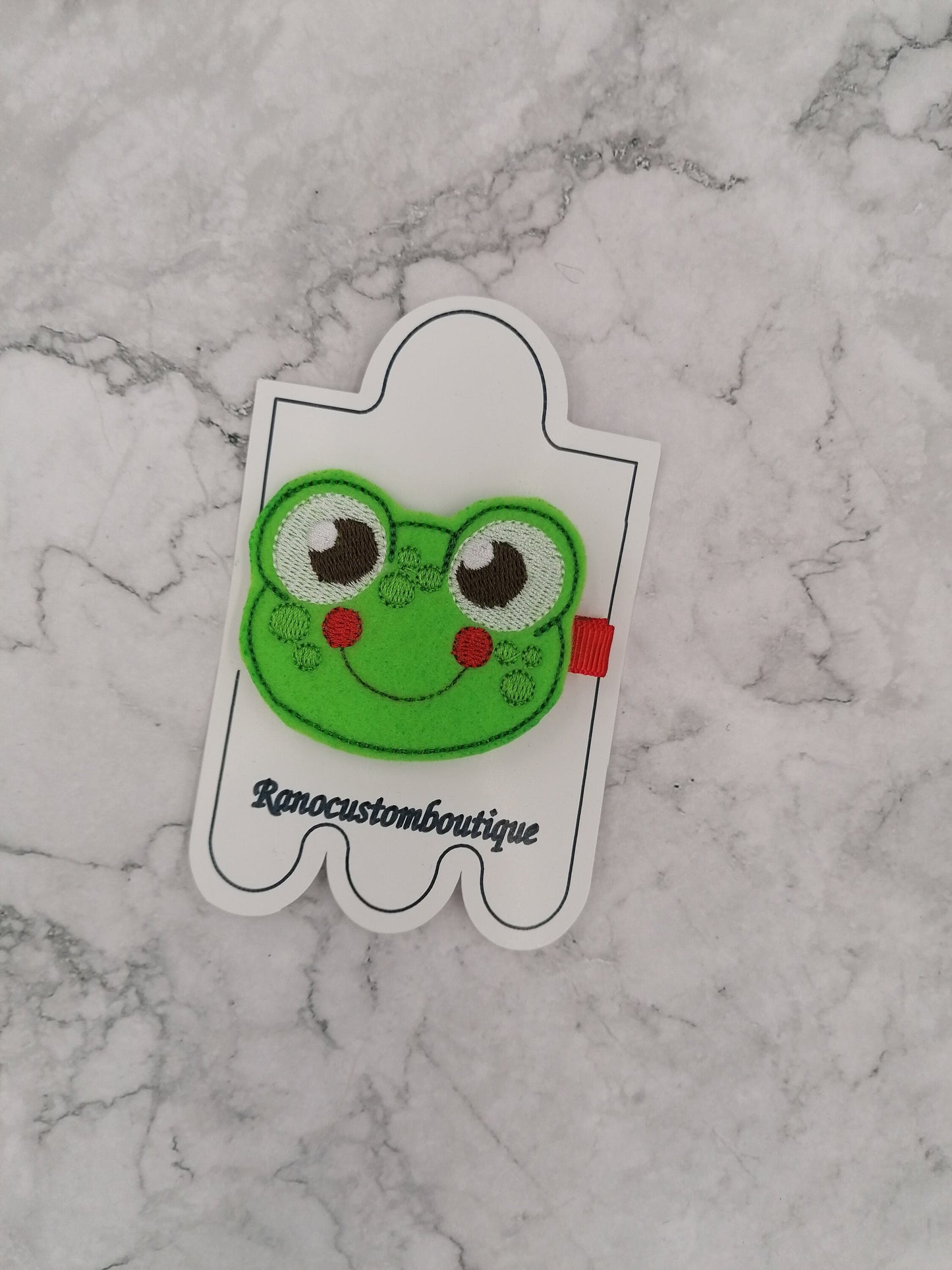 Embroidered Felt Hair Clip, Froggy Design, Animal Hair Clip, Children's Hair Clip, Children's Accessories, Hair Accessories