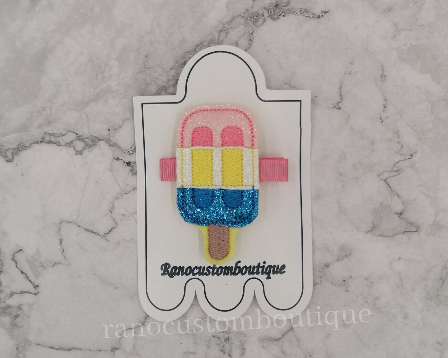 Embroidered Felt Hair Clip, Ice Lolly Design, Ice Lolly Hair Clip, Children's Hair Clip, Children's Accessories, Hair Accessories