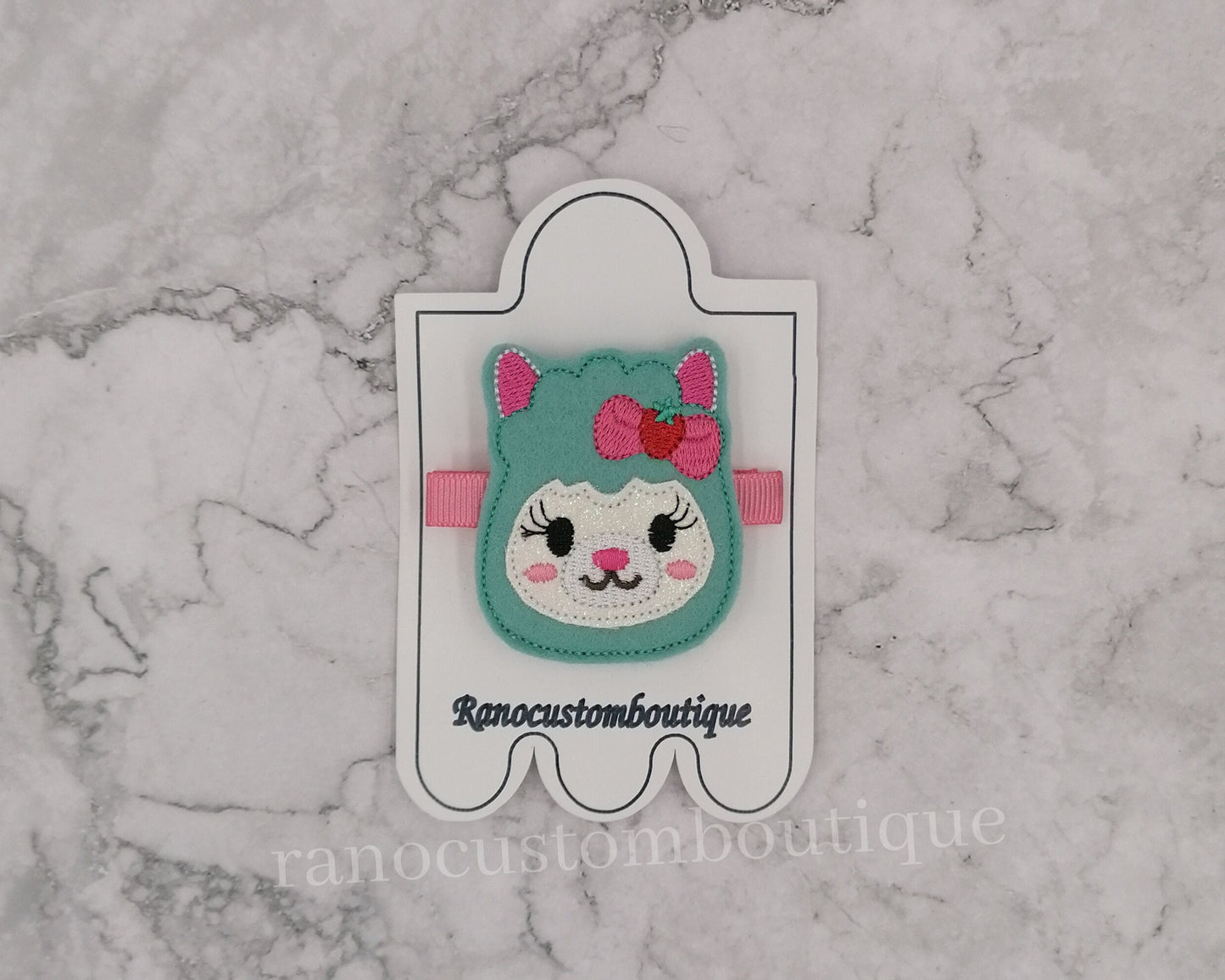 Embroidered Felt Hair Clip, Embroidered Animal Clip, Embroidered Design, Children's Hair Bow, Hair Accessories, Kid's Accessories