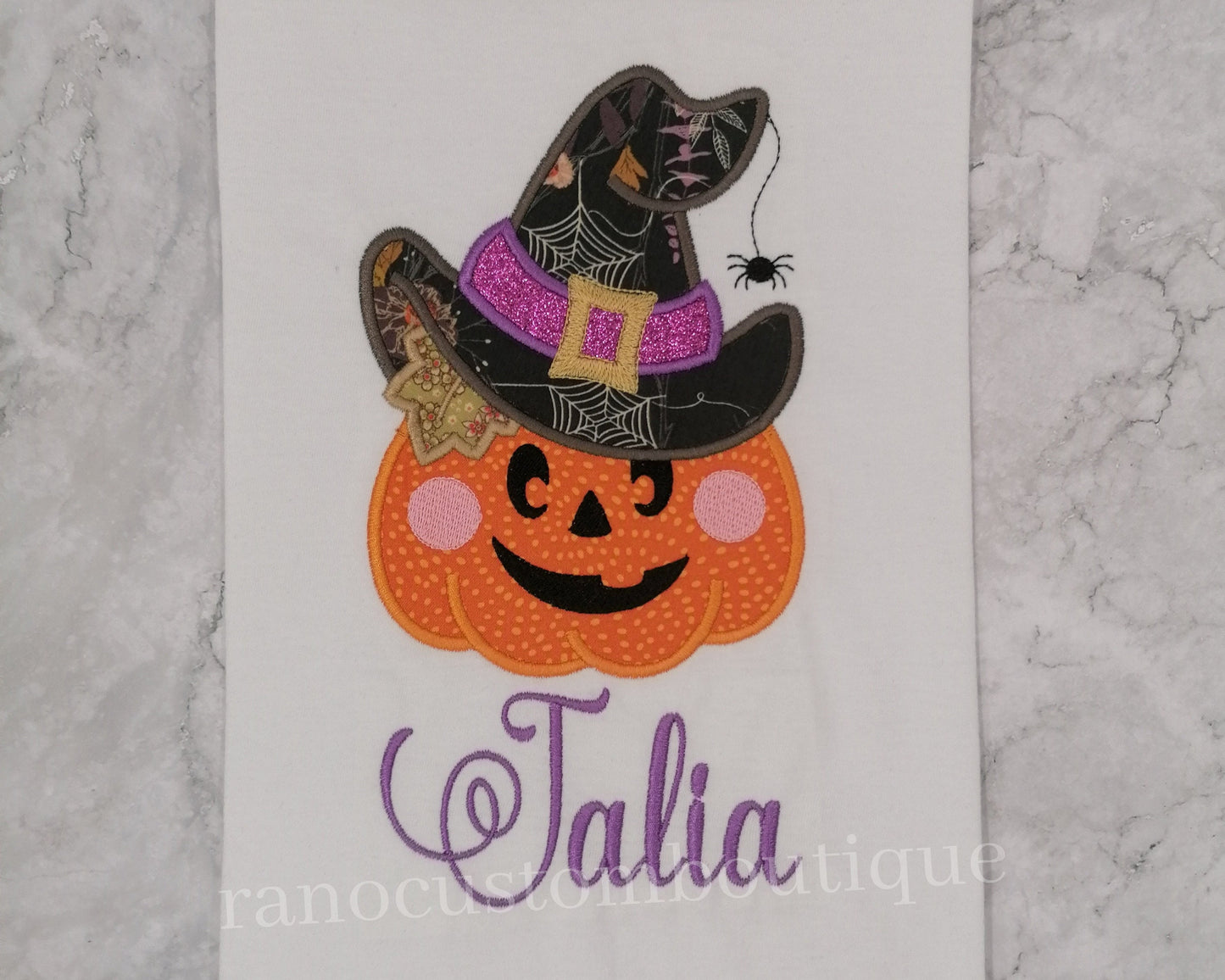 Halloween Pumpkin Girls Shirt, Embroidered Pumpkin Shirt, Pumpkin Embroidered Shirt, Personalisedd Name T-Shirt, Girls Halloween Shirts.
