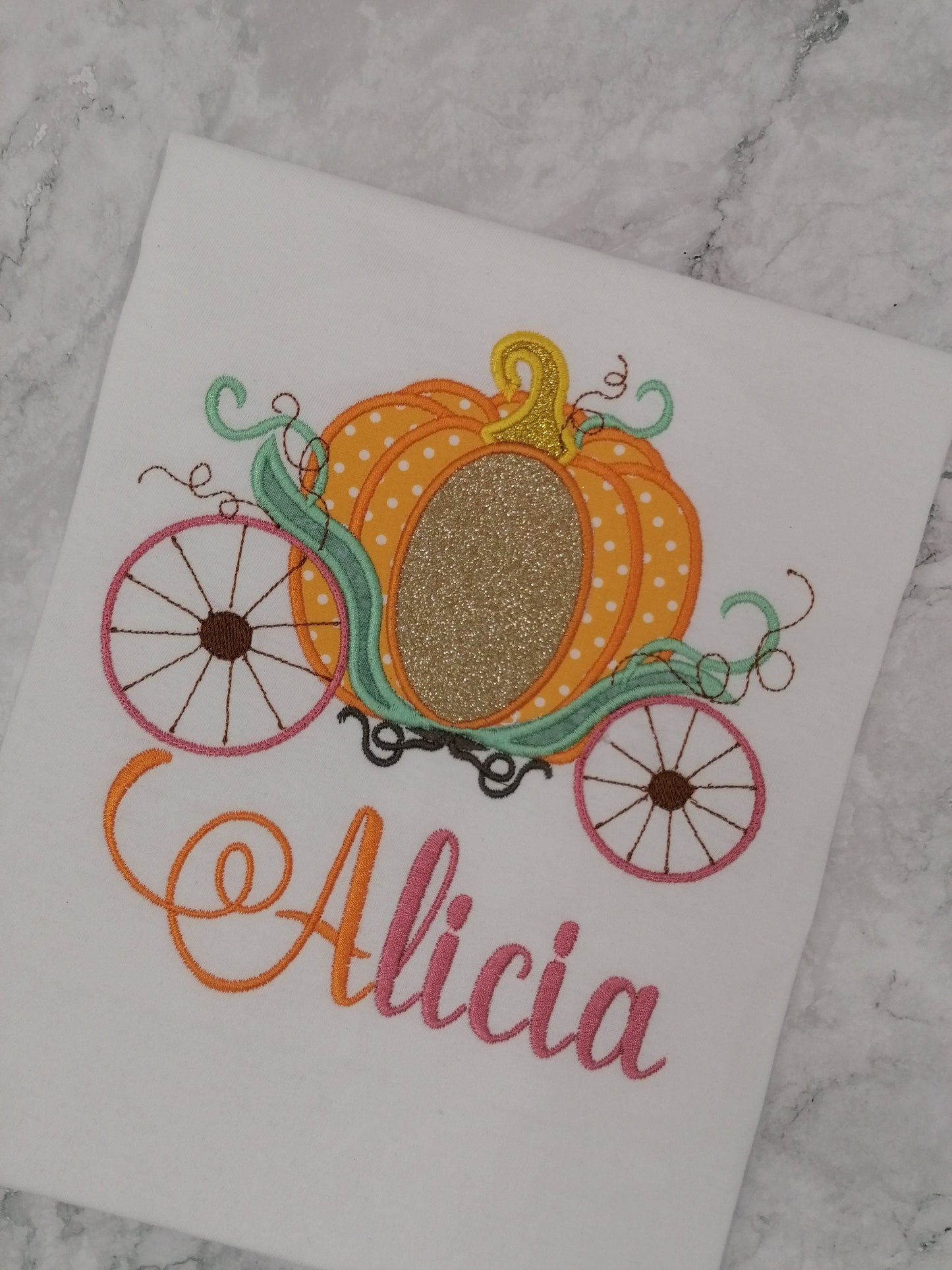Halloween Pumpkin Shirts, Girls embroidered Shirt, Pumpkin Embroidered Shirt, Personalised Name T-Shirt, Girls Halloween Shirts.