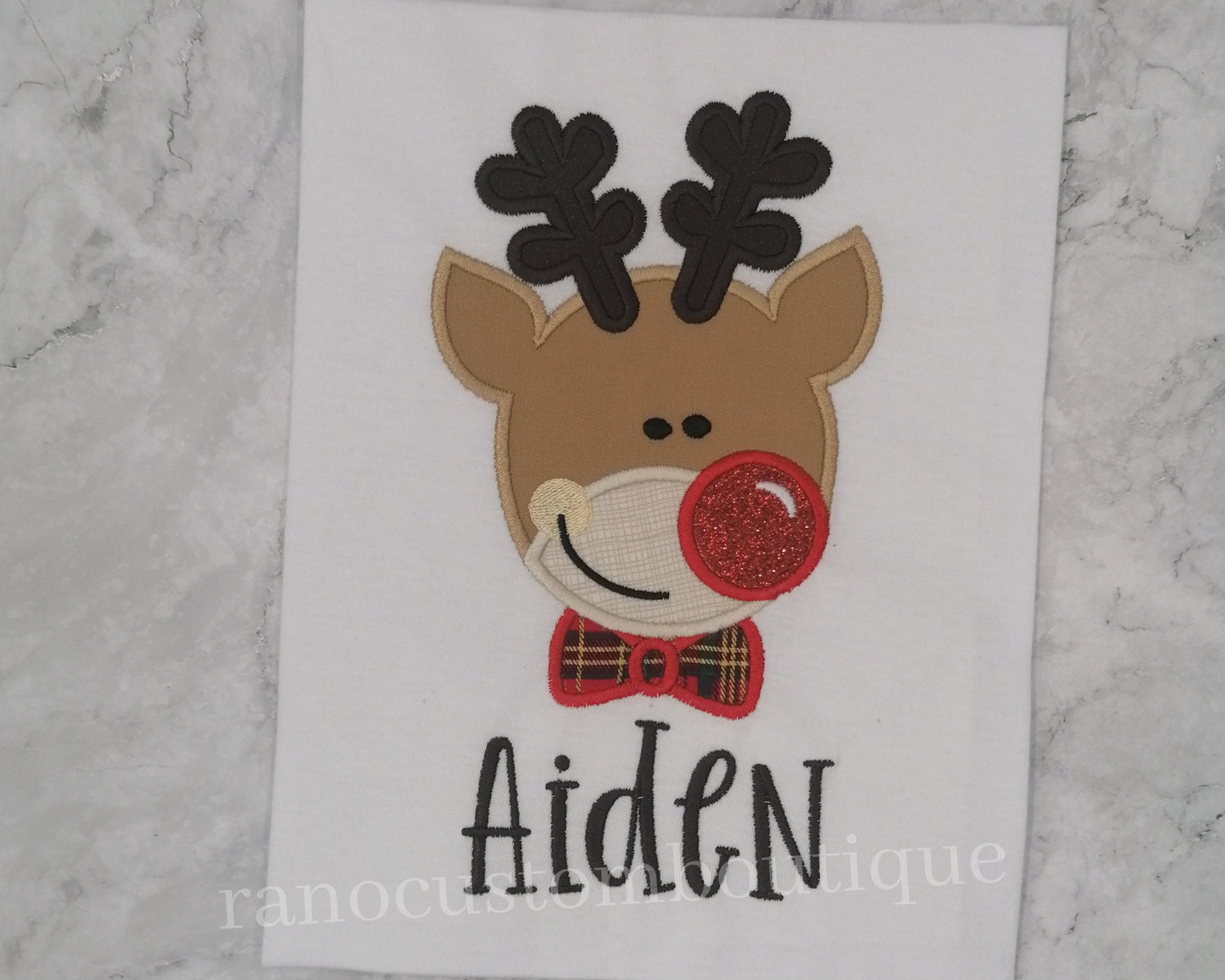 Personalized Embroidered Boys Bodysuit, Festive T-Shirts, Rudolph Custom Name Bodysuit, Custom Shirts,Christmas t-shirt