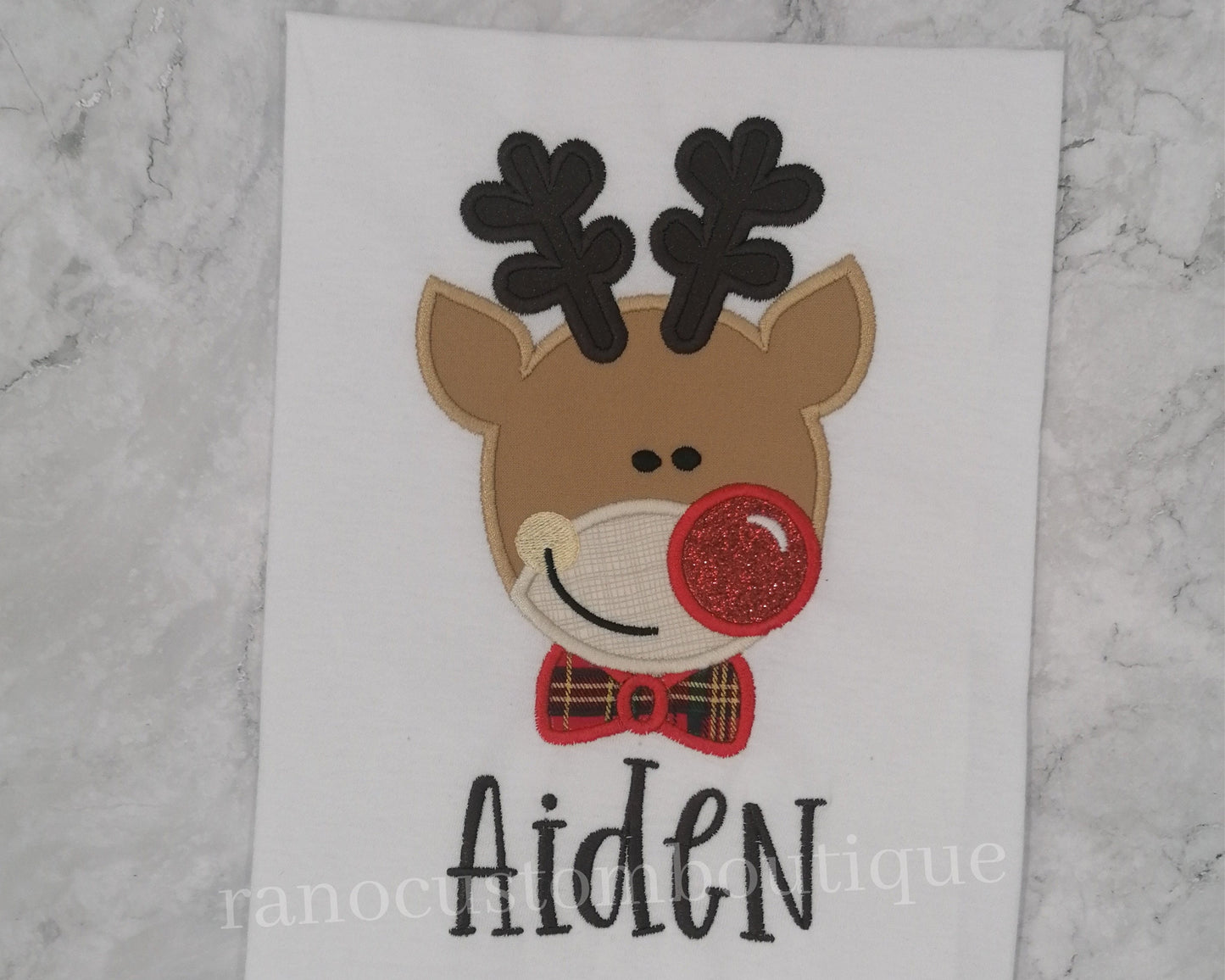Personalized Embroidered Boys Bodysuit, Festive T-Shirts, Rudolph Custom Name Bodysuit, Custom Shirts,Christmas t-shirt