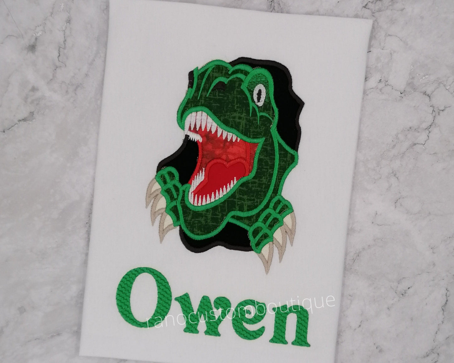 Personalized Children T-Shirt, Embroidered Dinosaur Design, Embroidered Kids Birthday T-Shirt Design, Embroidered Dinosaur Children's Gift