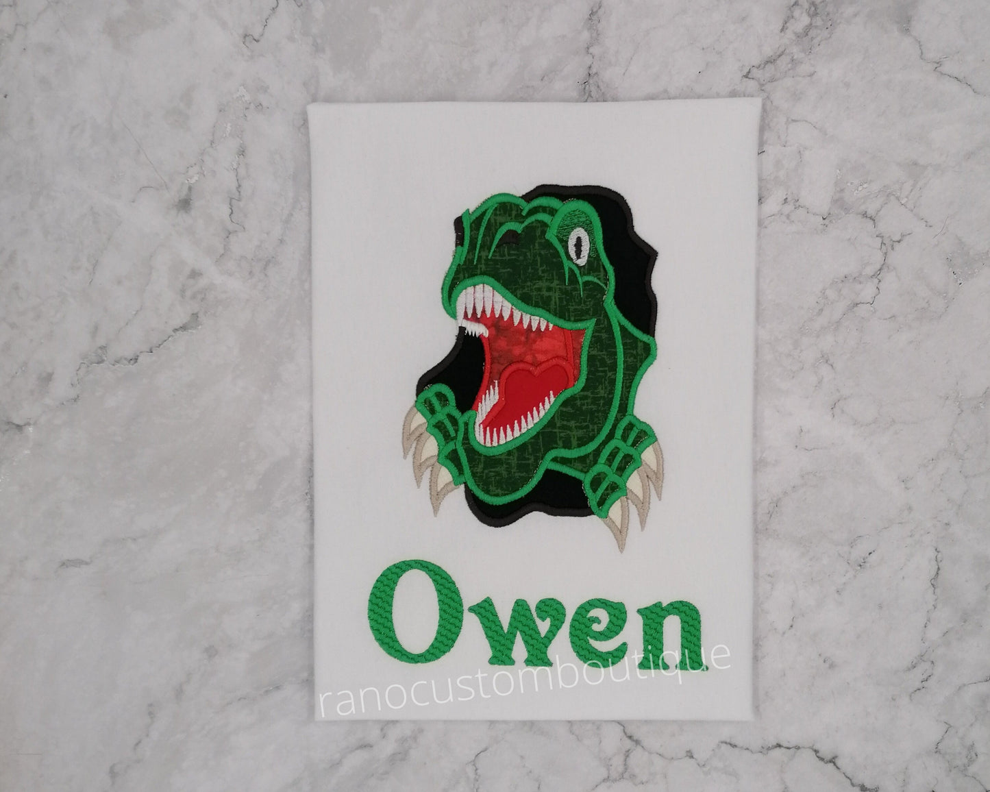 Personalized Children T-Shirt, Embroidered Dinosaur Design, Embroidered Kids Birthday T-Shirt Design, Embroidered Dinosaur Children's Gift