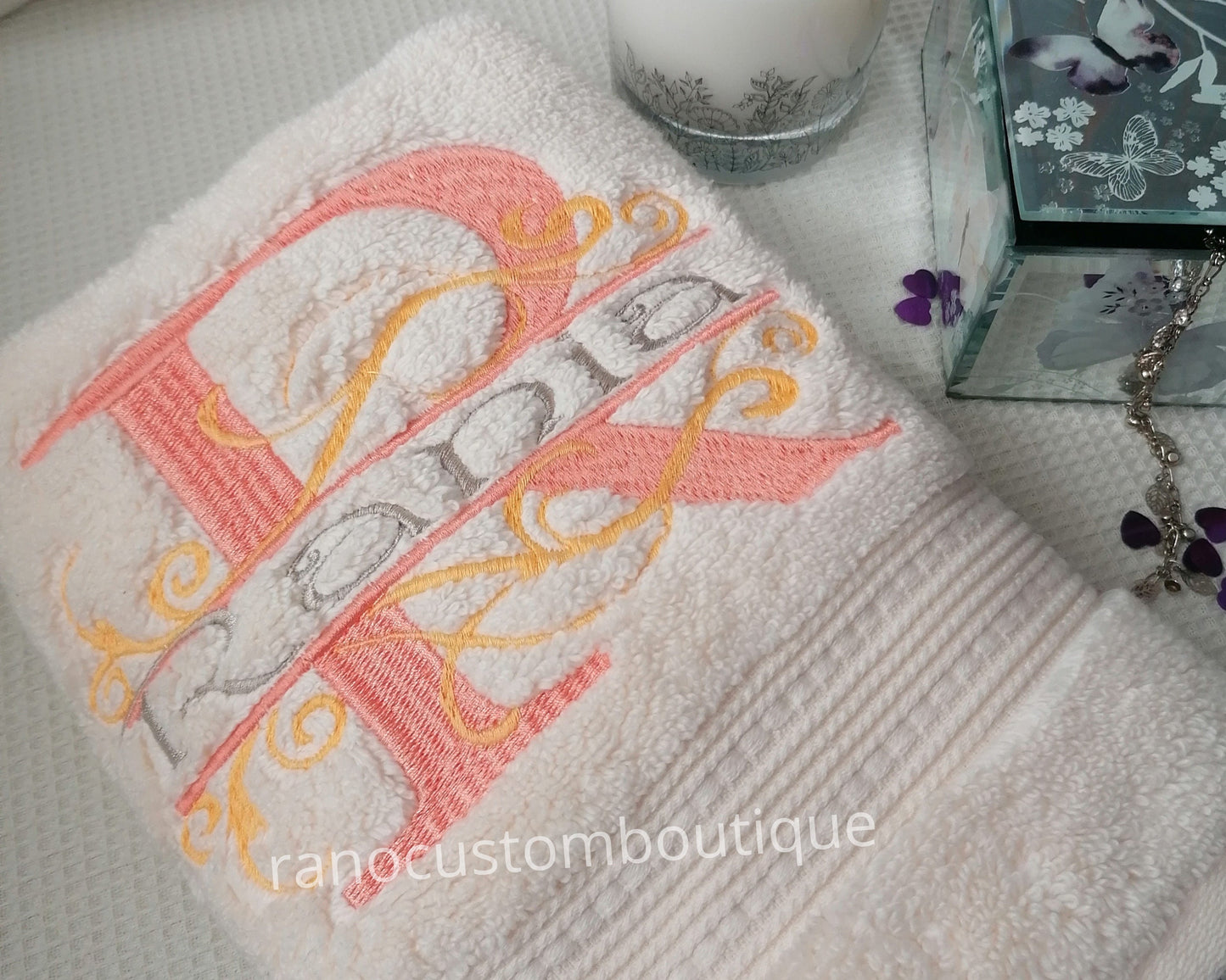 Personalized Embroidered Towel, Monogram Towel, Embroidered Monogram Towel, Personalized Towel