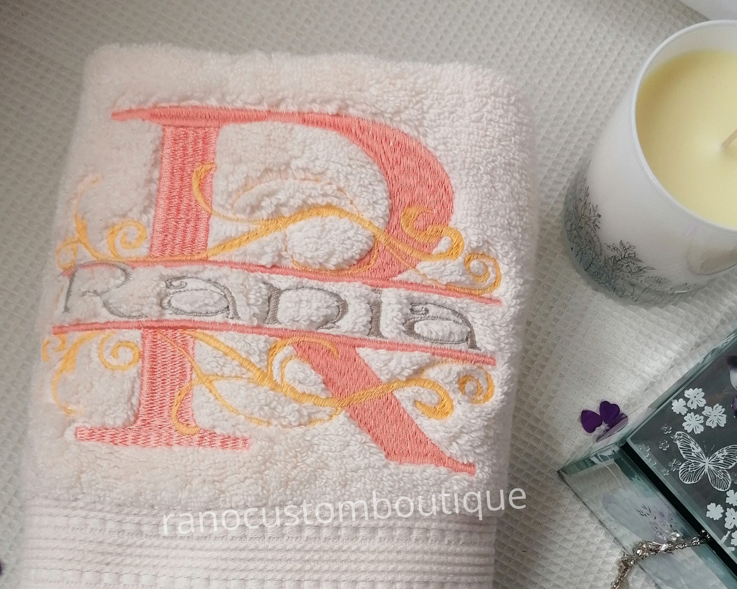 Personalized Embroidered Towel, Monogram Towel, Embroidered Monogram Towel, Personalized Towel