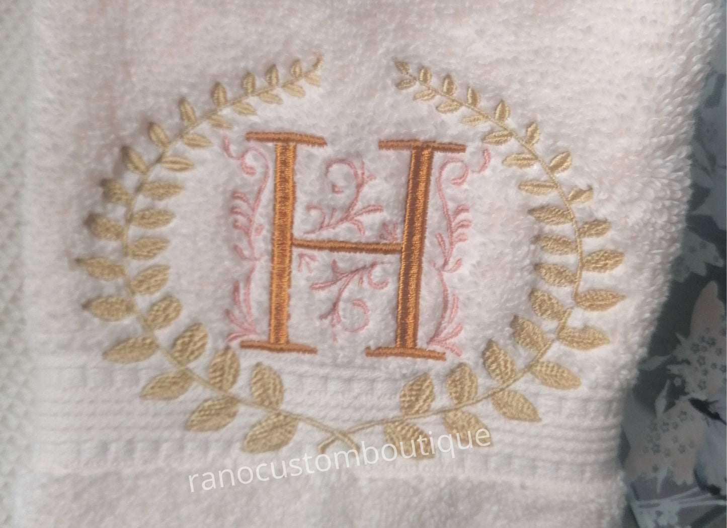 Personalized Embroidered Ivory Face Cloth/Hand Towel, Monogrammed Towels, Embroidered towels, Wedding Gifts, Custom Name Towels