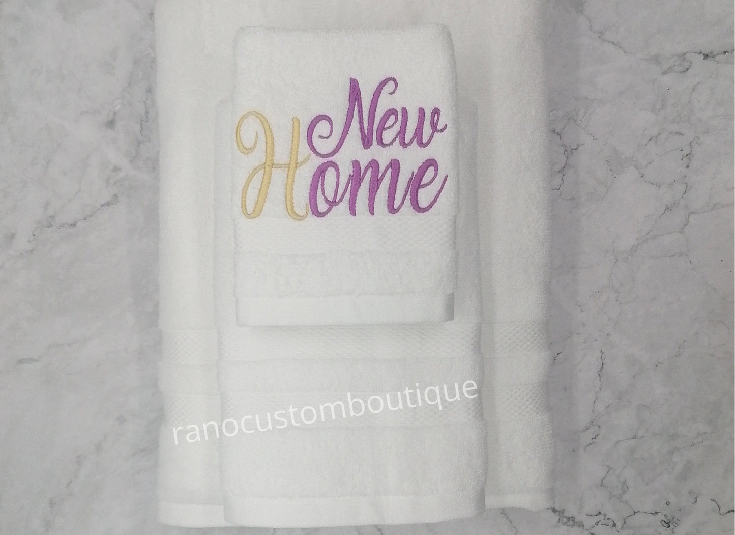 Personalized Embroidered Face Cloth/Hand Towel/Bath towel, Embroidered New Home Design, Home Decor Gift Towels