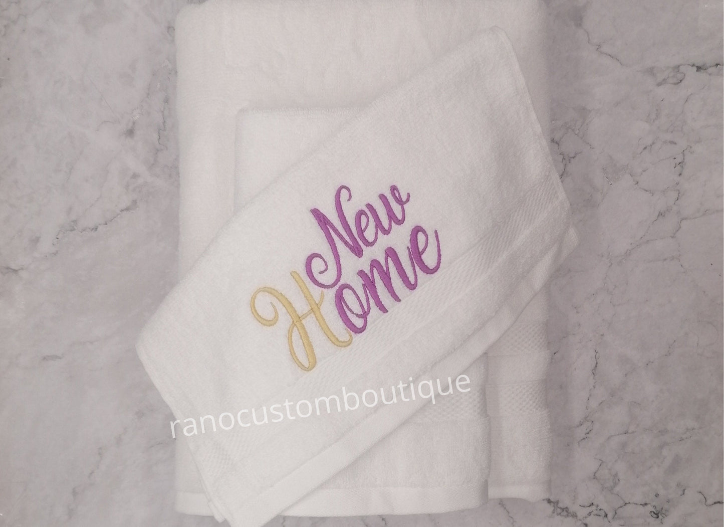 Personalized Embroidered Face Cloth/Hand Towel/Bath towel, Embroidered New Home Design, Home Decor Gift Towels