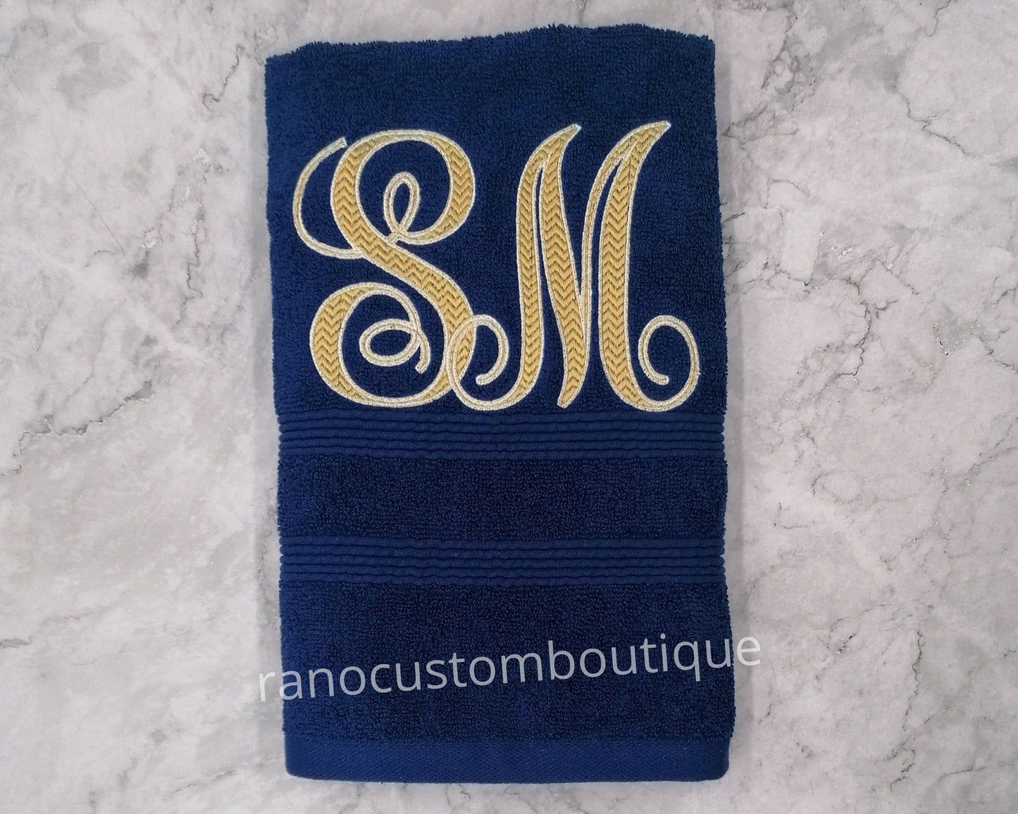 Personalised Embroidered Towel, Custom Towel, Monogram Towel, Embroidered Elegant Chevron Design, Gift Towel