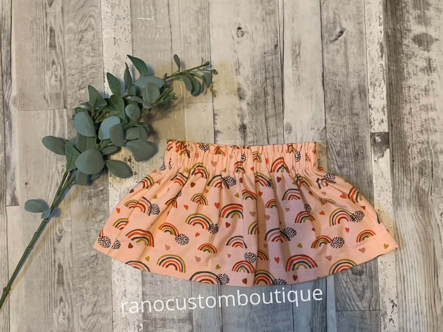 Rainbow Baby Girl Skirt, Organic Cotton Skirt, Baby Girl Clothing, Rainbow Pattern, Pink Baby Clothing, Baby Shower Gifts