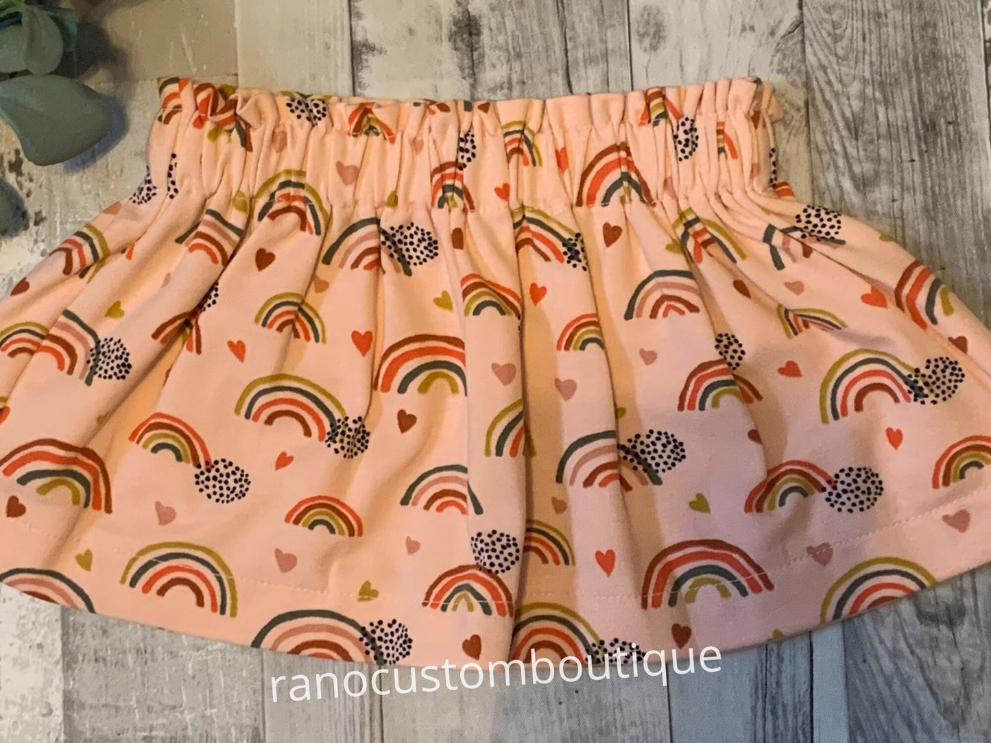 Rainbow Baby Girl Skirt, Organic Cotton Skirt, Baby Girl Clothing, Rainbow Pattern, Pink Baby Clothing, Baby Shower Gifts