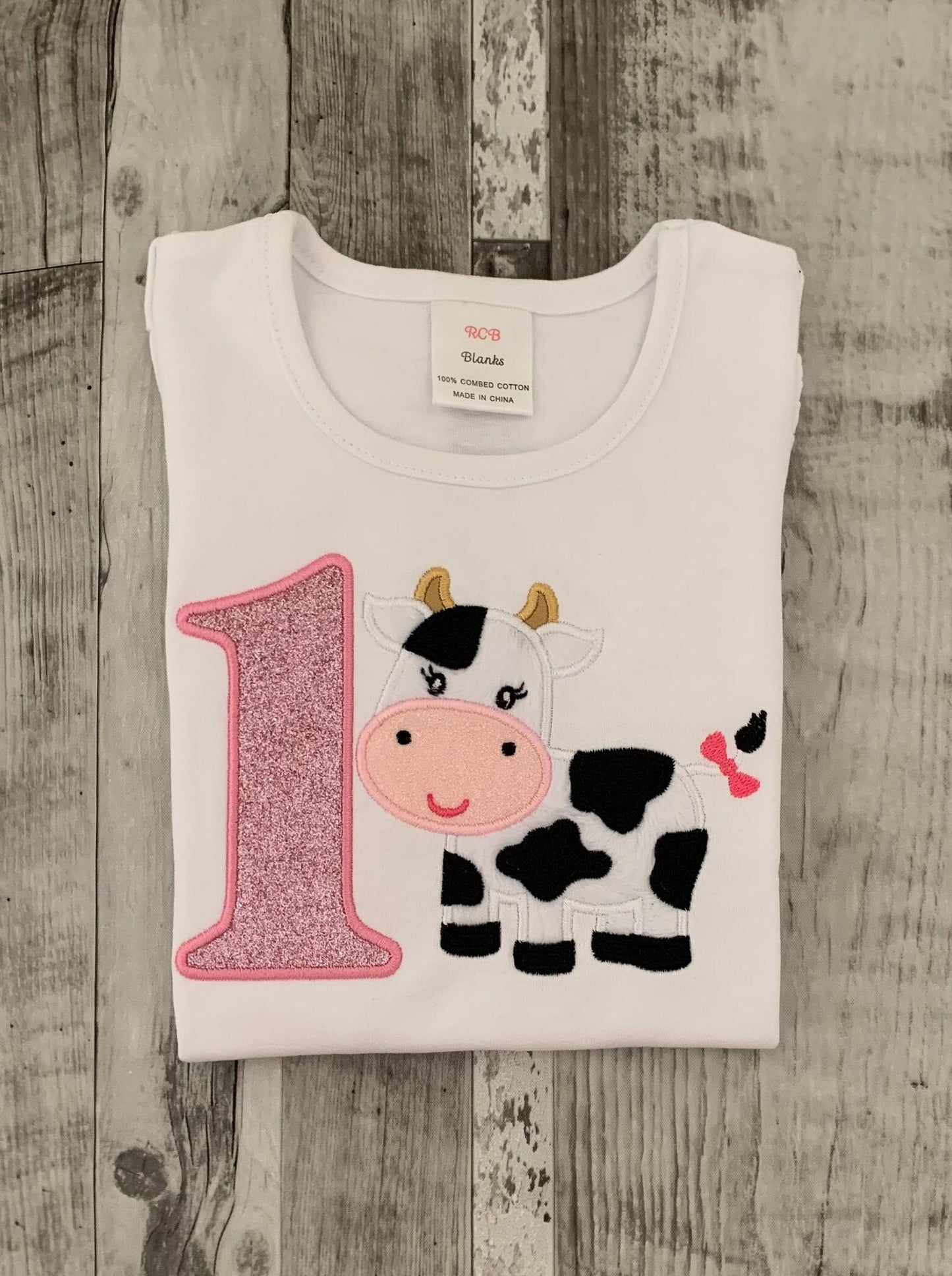 Embroidered Girl Baby Shirt and Tutu Set, Tutu and Shirt Set, Embroidered Baby Cow Design, Embroidered Girls Clothing, Girl's Clothing