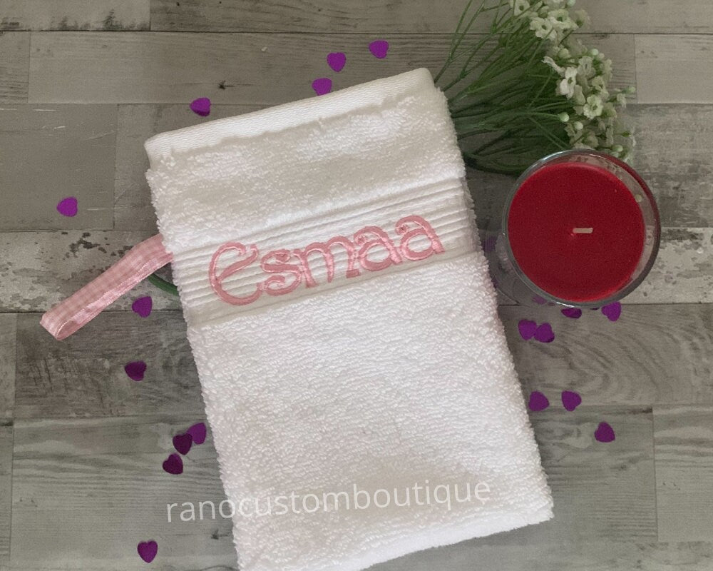 Personalised Face Mitts, Embroidered Face cloth, Luxury Embroidered Face Towel,Monogrammed Face Mitts