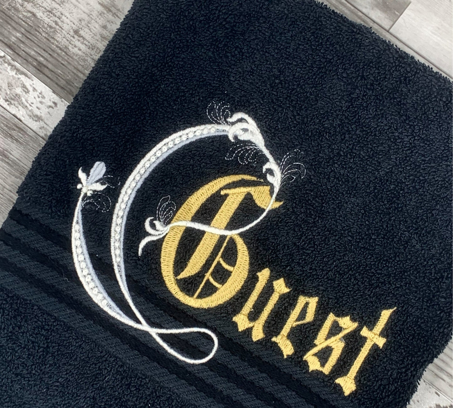 Personalised Embroidered Towel, Custom Towel, Fleur de Elise Design, Embroidered Monogram Towel, Personalized Towel
