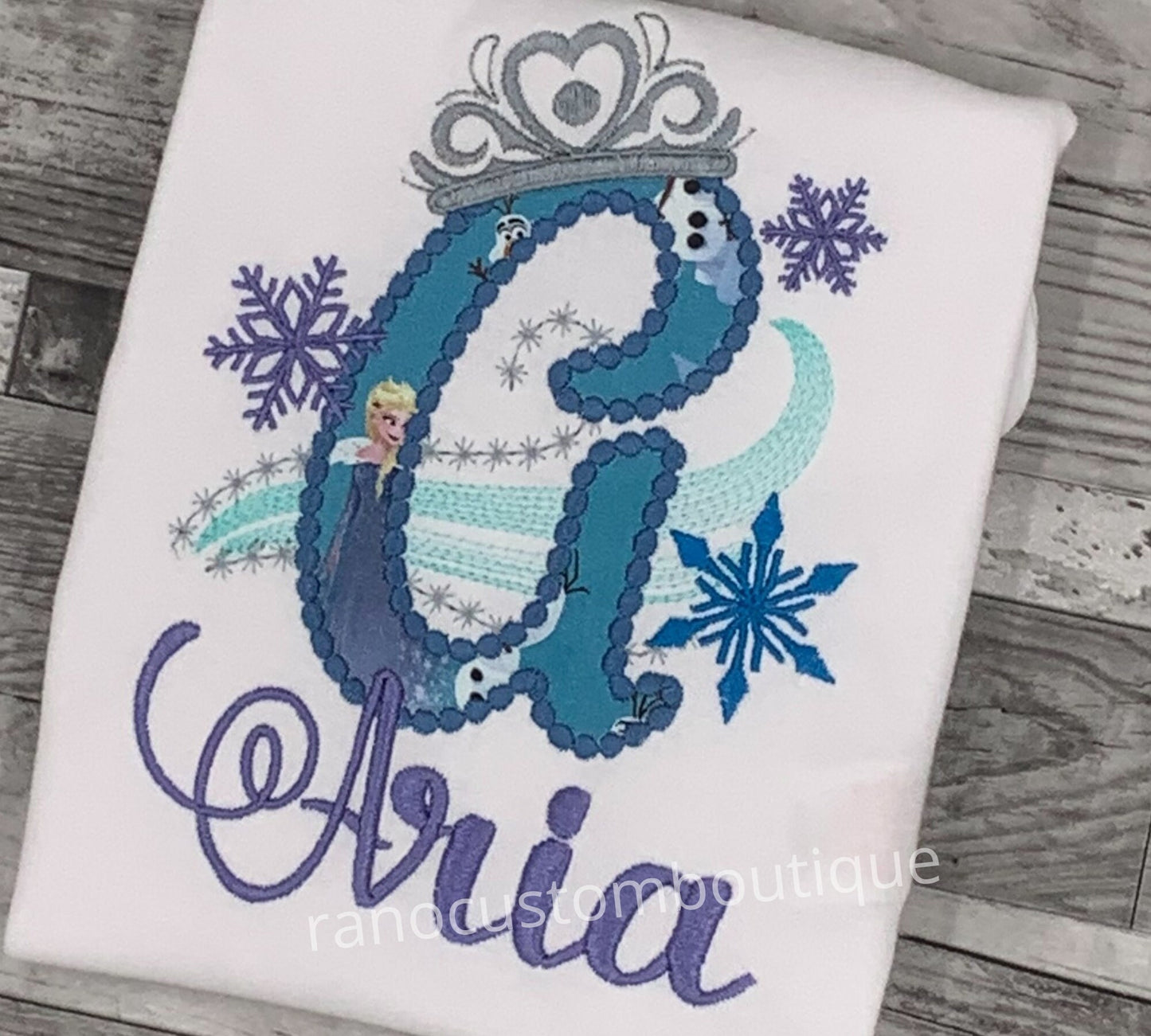 Personalized Girls T-Shirts, , Embroidered Princess Crown T-Shirt, Embroidered character Alphabet A-Z Design,