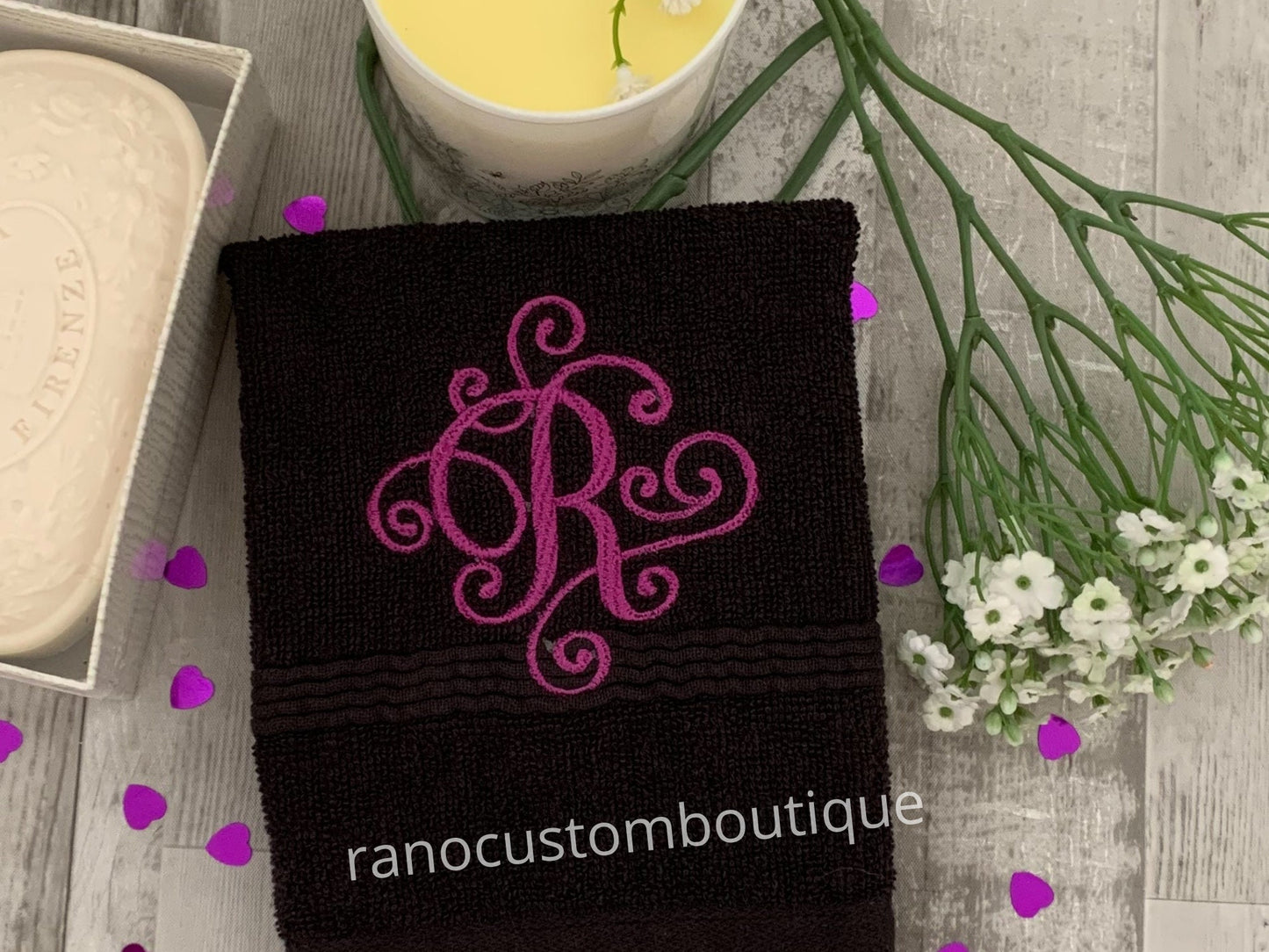 Personalized Embroidered Face Cloth, Monogrammed Towels, Embroidered Face towel, Wedding Gifts