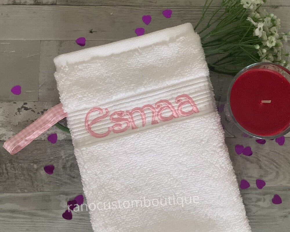 Personalised Face Mitts, Embroidered Face cloth, Luxury Embroidered Face Towel,Monogrammed Face Mitts