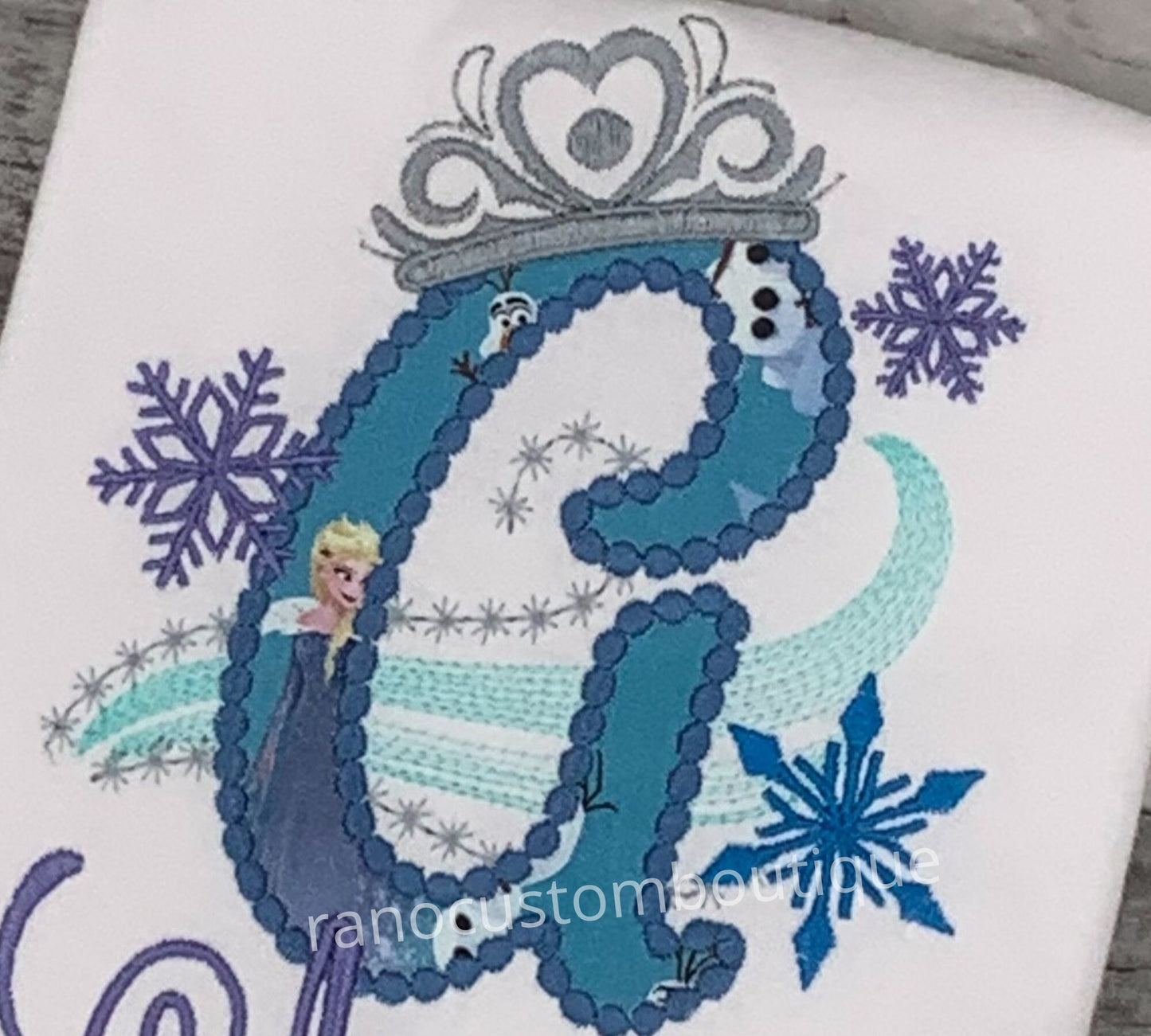 Personalized Girls T-Shirts, , Embroidered Princess Crown T-Shirt, Embroidered character Alphabet A-Z Design,