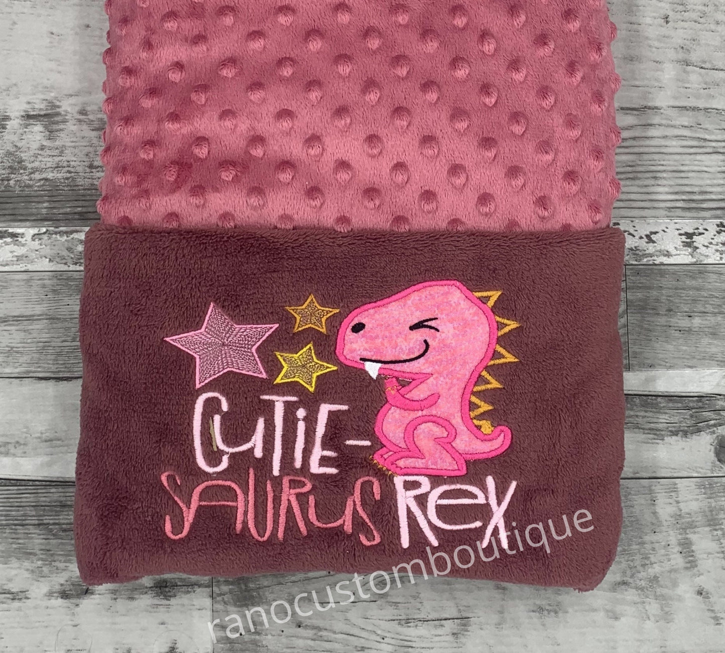Personalized Girls Baby Blanket,Dinosaur Baby Blanket, Embroidered Baby Shower Gift, Custom Blanket Birthday Gift