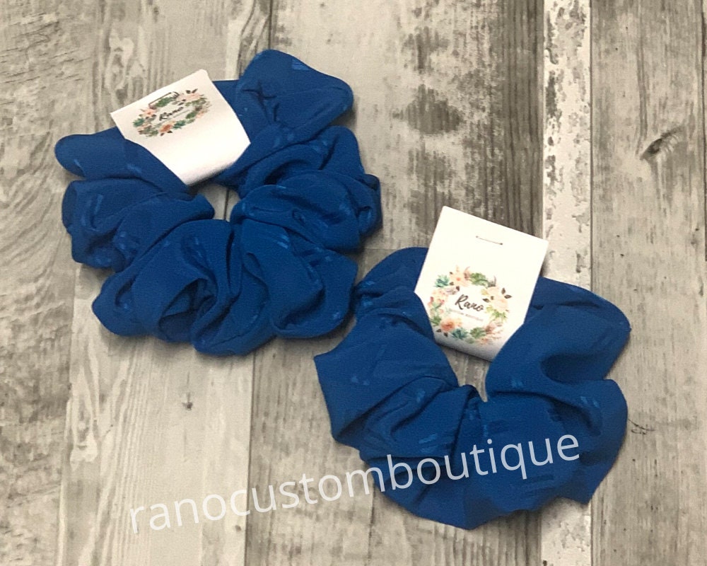 Blue Satin Chunky Scrunchie, XL Blue Satin Scrunchie, Hair Accessory,Hair Tie, Bridesmaid,Birthday Gift For Her