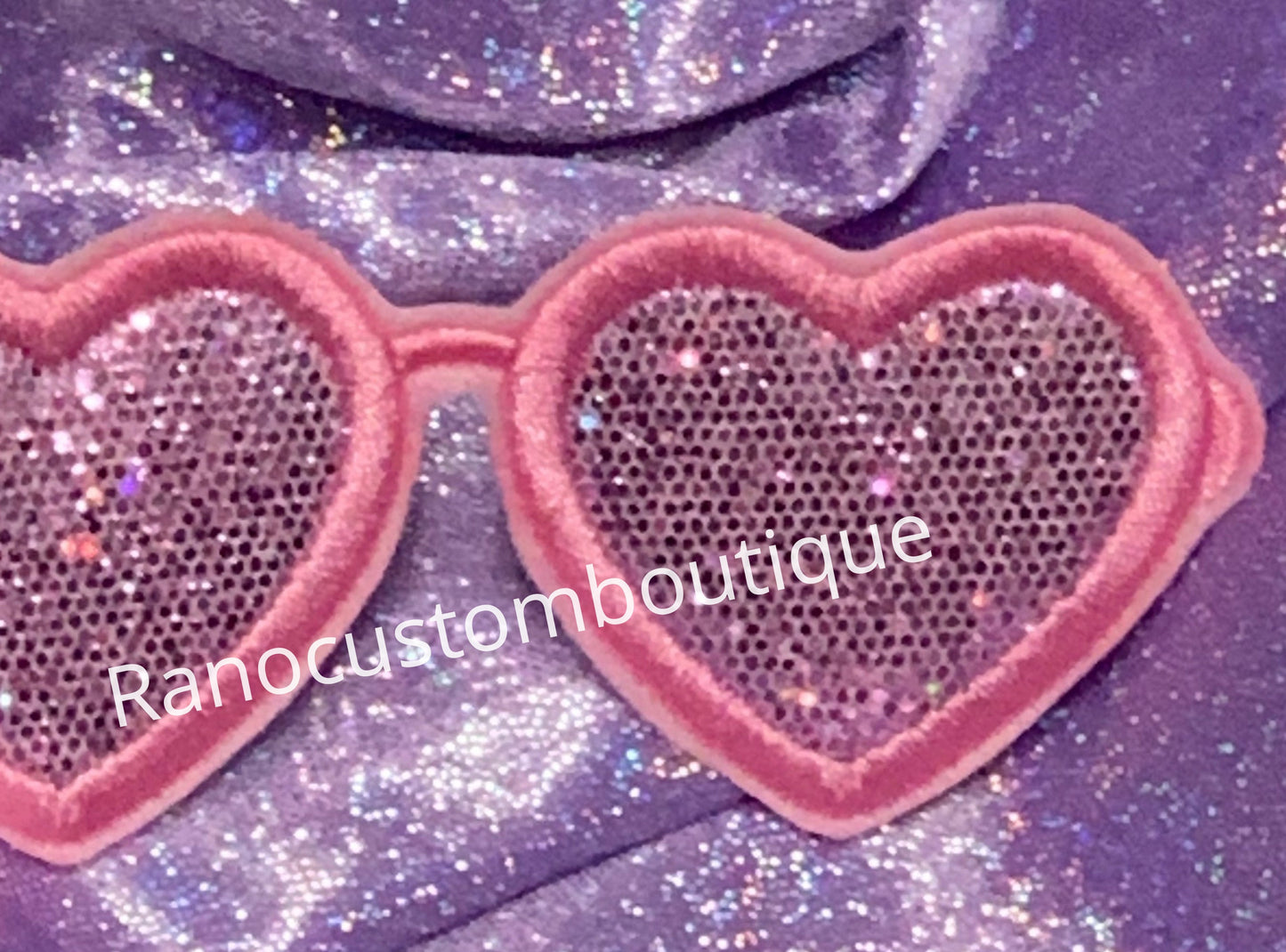 Pink Glasses Iron On Patch, Embroidery Pink Glasses Patch, Backpack Patch, Jackets, Bags Patch