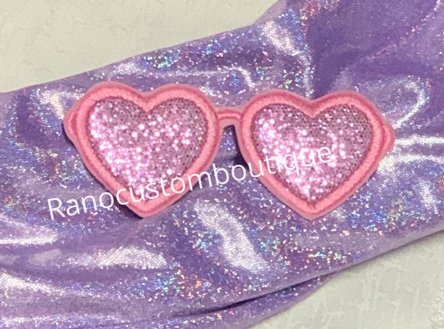 Pink Glasses Iron On Patch, Embroidery Pink Glasses Patch, Backpack Patch, Jackets, Bags Patch