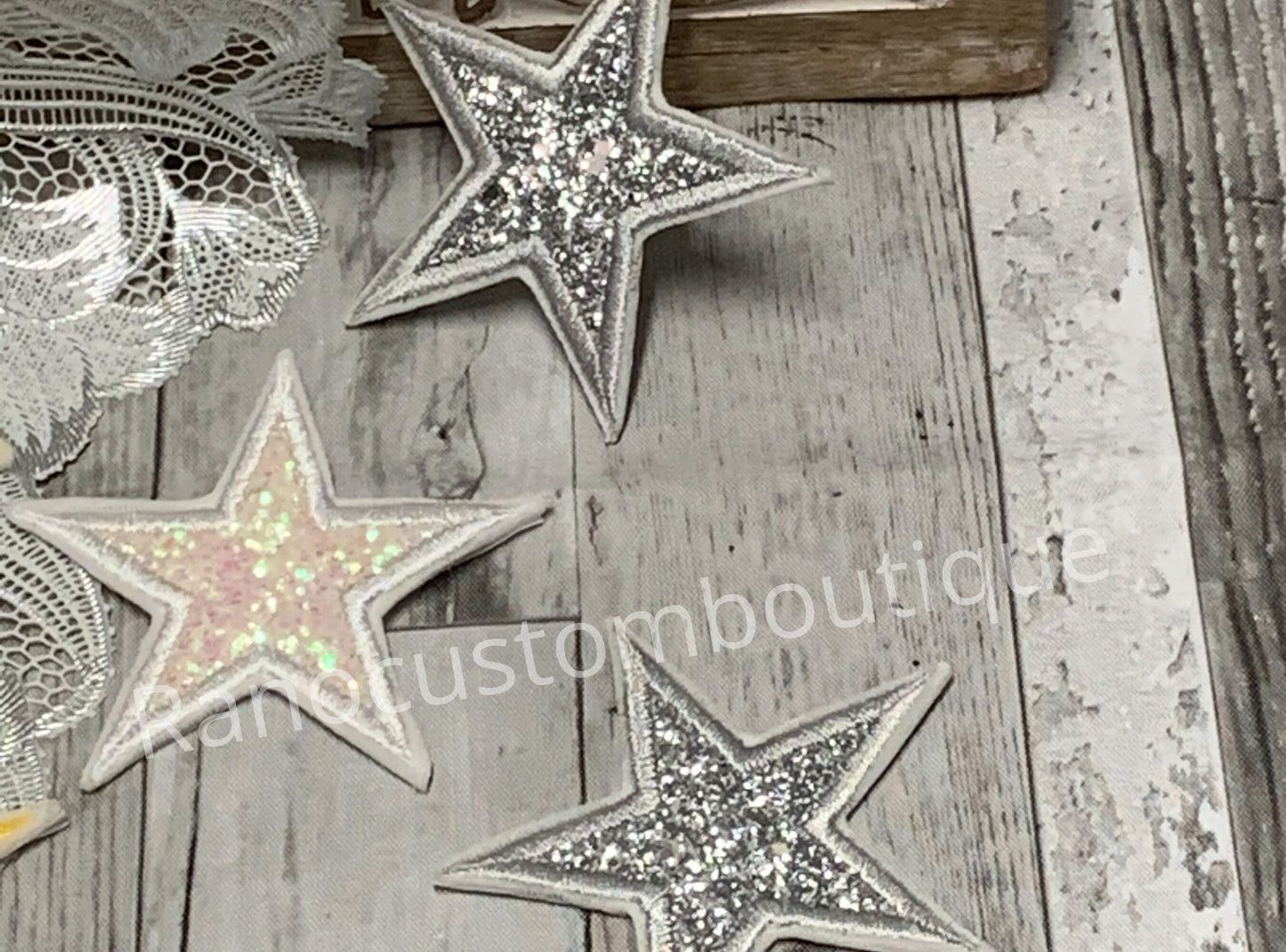 Embroidered Star Patch, Iron On Patch, Glitter Star Patch, Embroidery Applique Patch, Backpack Patch, Jackets, Bags Patch