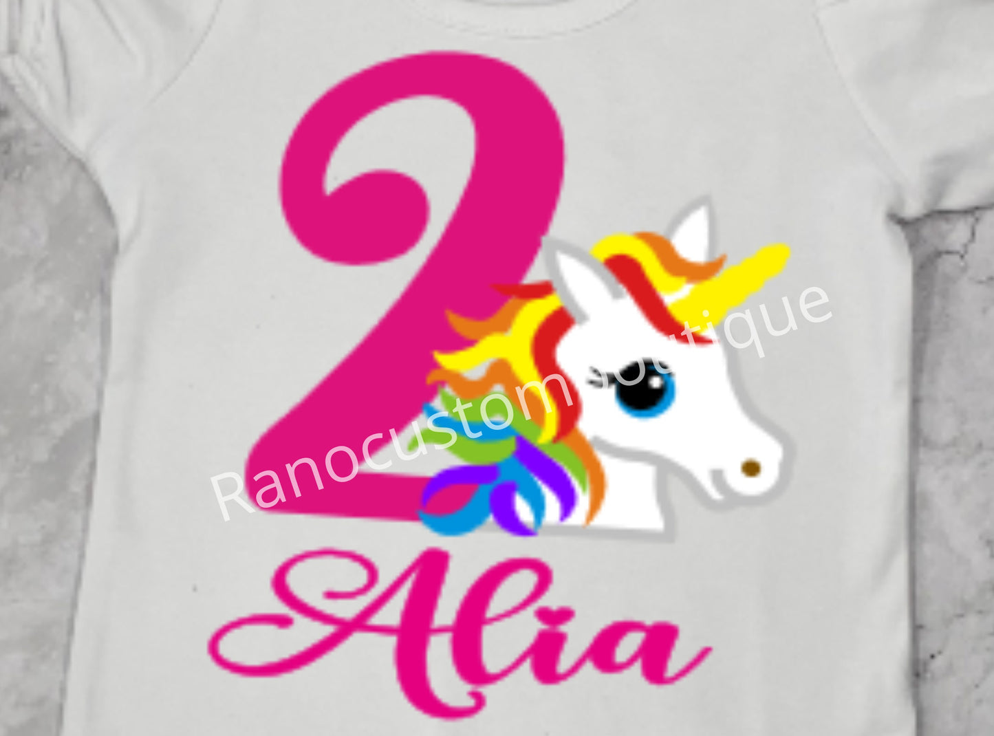 Unicorn Girls HTV Birthday Shirt, Personalized Shirt, HTV Shirt, Birthday Numbers 1-9 Shirts, Custom HTV Unicorn Shirt For Girls