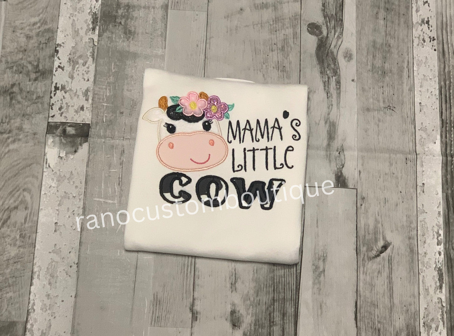 Embroidered Baby Cow Shirt, Embroidered Girls Shirt, Baby Cow Shirt Design, Baby Girl Clothing, Baby Shower Gift