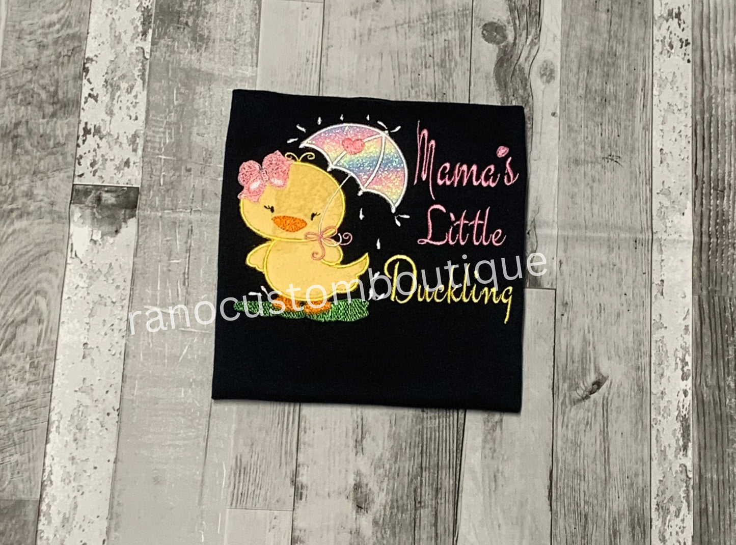 Embroidered Duckling Girl Shirt, Embroidered Girls Clothing, Embroidered Little Duckling Design