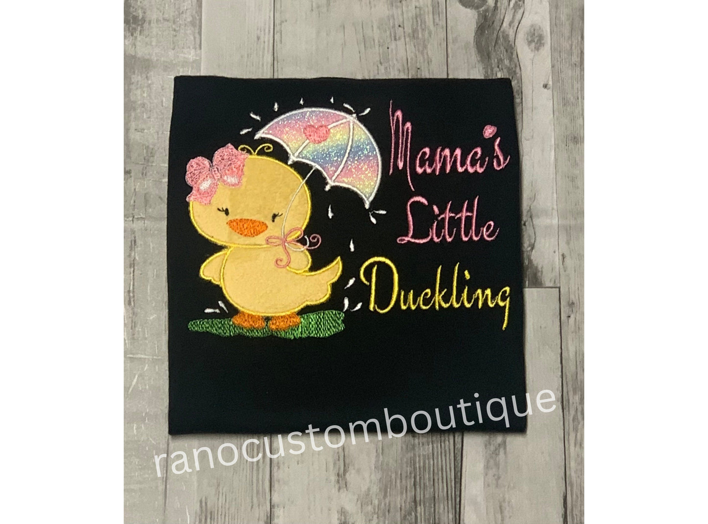 Embroidered Duckling Girl Shirt, Embroidered Girls Clothing, Embroidered Little Duckling Design