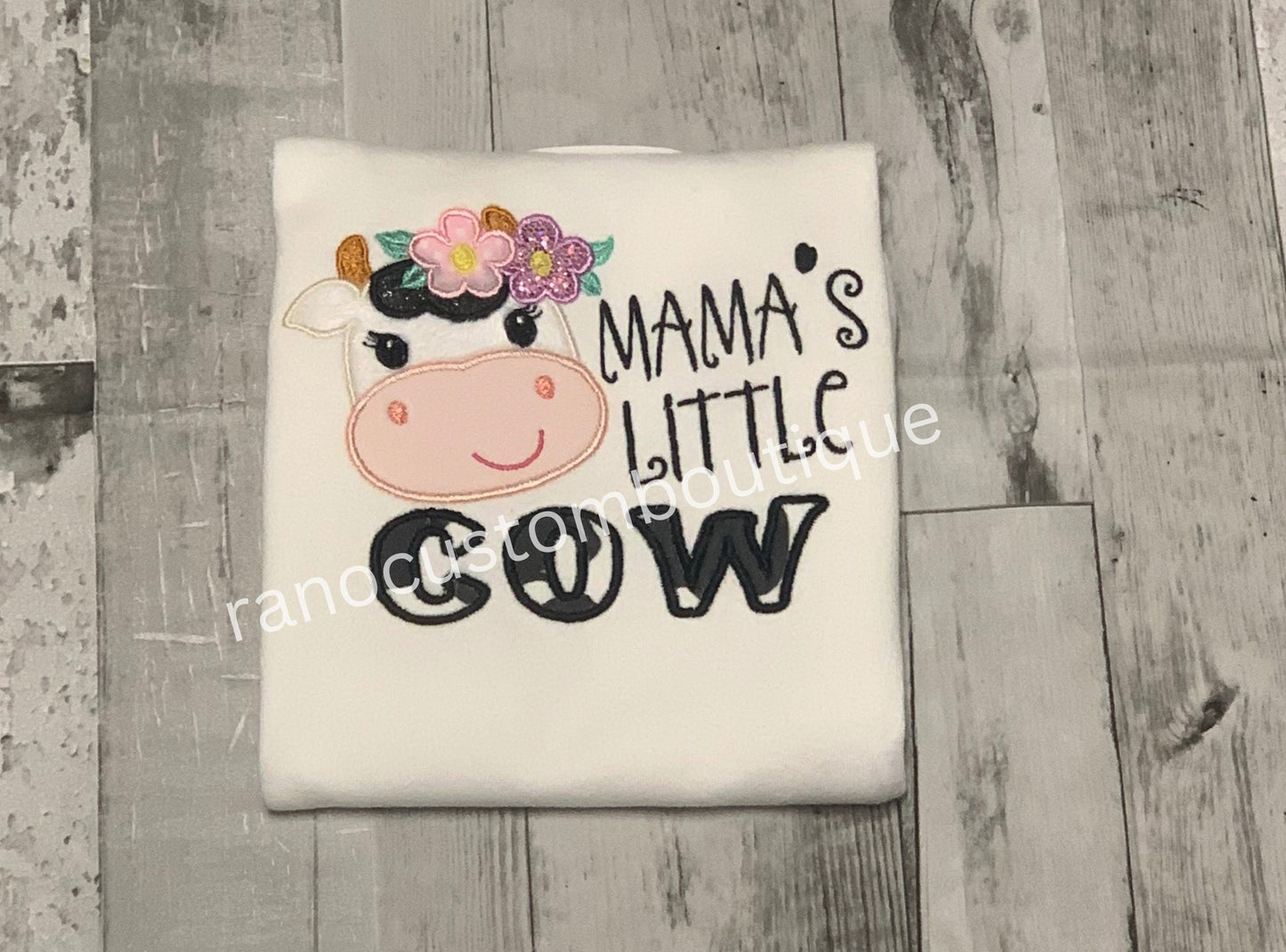 Embroidered Baby Cow Shirt, Embroidered Girls Shirt, Baby Cow Shirt Design, Baby Girl Clothing, Baby Shower Gift