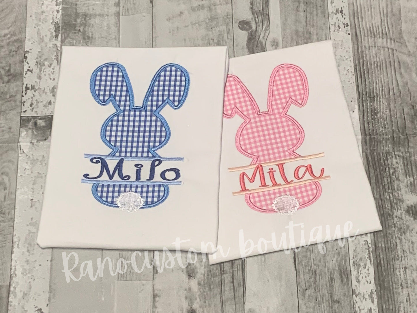 Easter Bunny Embroidered Shirt, Embroidered Easter Design, Personalised Children's Clothing, Custom Name Shirts