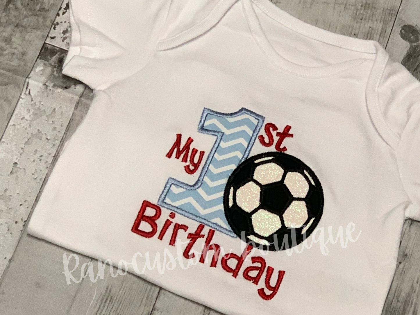 Embroidered Boy's Birthday Shirt, Boy's Embroidered Clothing, Football Themed Boy's Shirt, Custom Boys Shirt