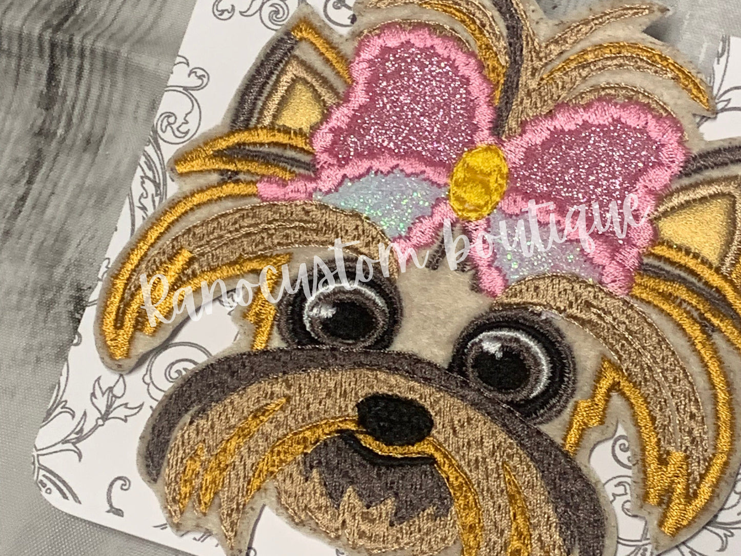 Embroidered Patch, Iron On Patch, Glitter Dog Patch, Embroidery BowBow Patch, Backpack Patch, Jackets, Bags Patch.