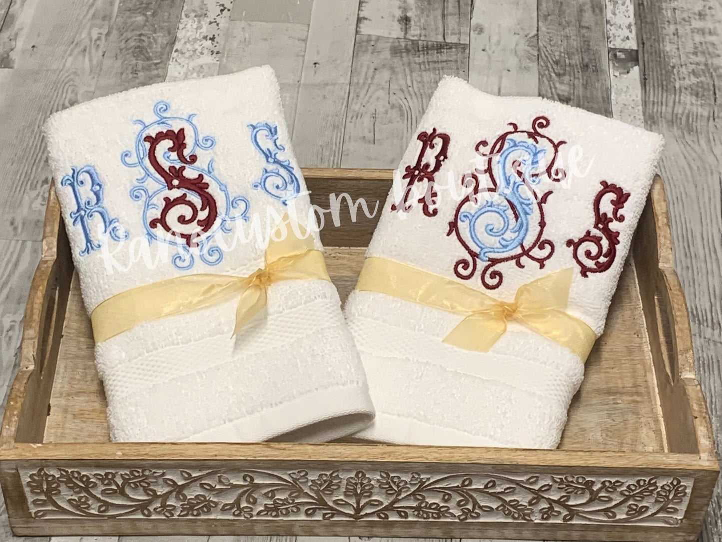 Personalised luxury Wedding Anniversary Towel Set, Embroidered Anniversary Gift Set, Couple Gifts, Hand Towels, Wedding Gift