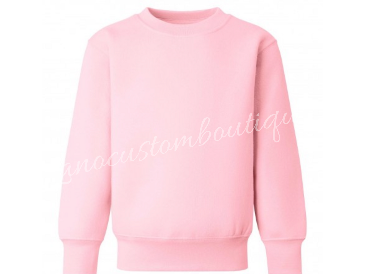 Embroidered Girls Sweatshirt, Cute Cat Embroidered Sweatshirt, Pink Crew Neck Sweatshirt