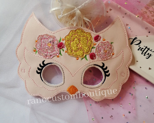 Children's Owl Mask, Handmade Dress-Up Mask, Costume, Perfect Mask for Parties, Kids Mask