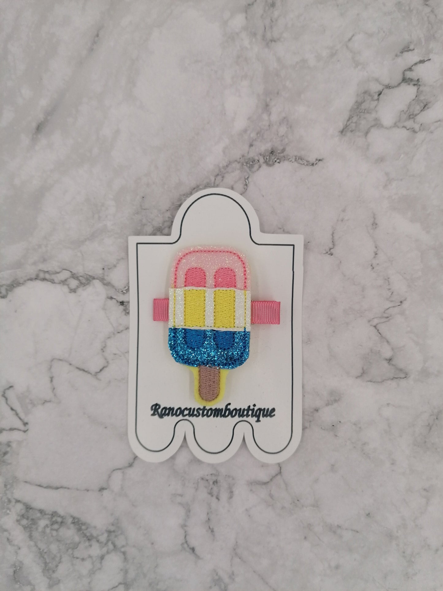 Embroidered Felt Hair Clip, Ice Lolly Design, Ice Lolly Hair Clip, Children's Hair Clip, Children's Accessories, Hair Accessories