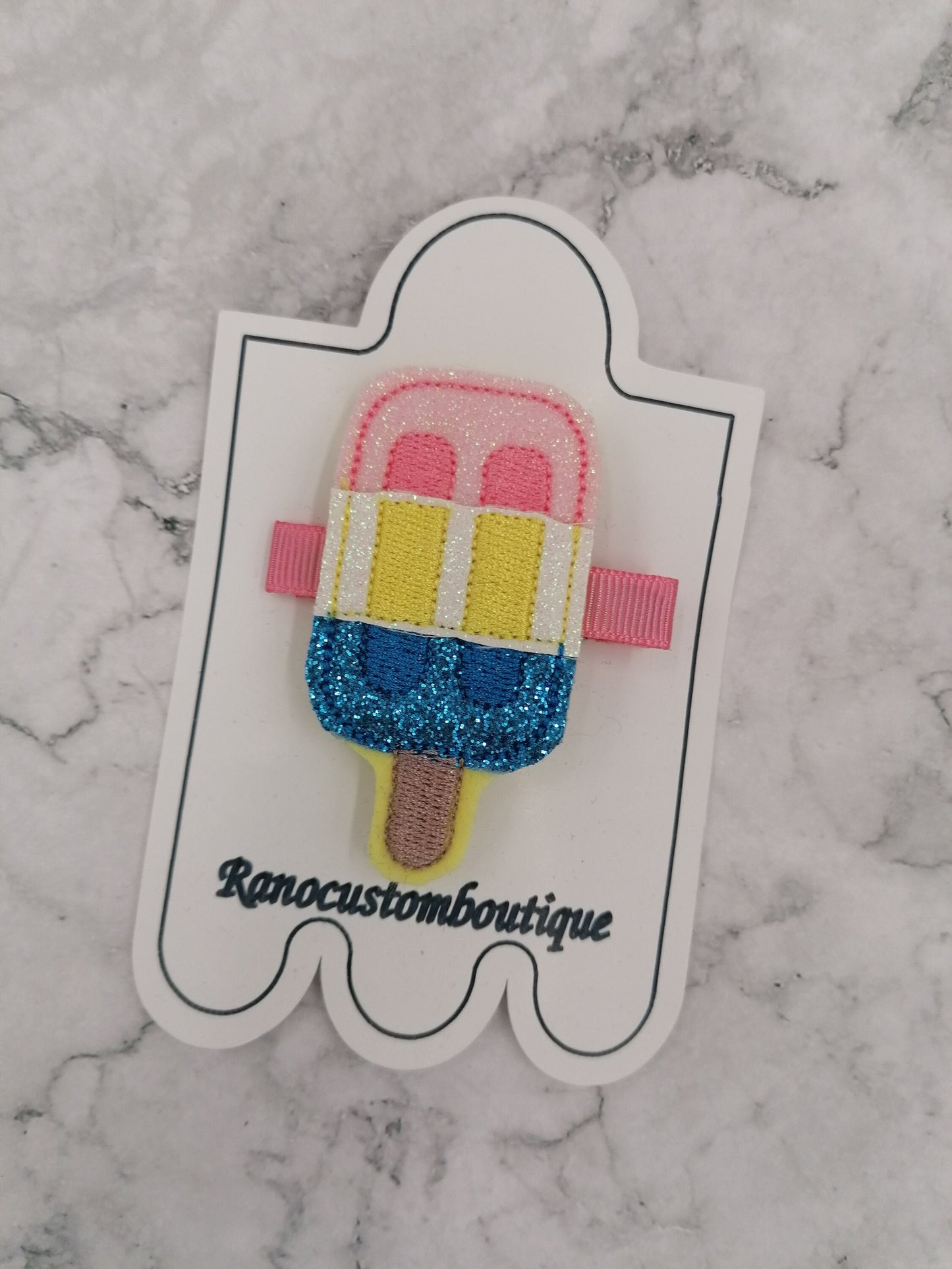 Embroidered Felt Hair Clip, Ice Lolly Design, Ice Lolly Hair Clip, Children's Hair Clip, Children's Accessories, Hair Accessories