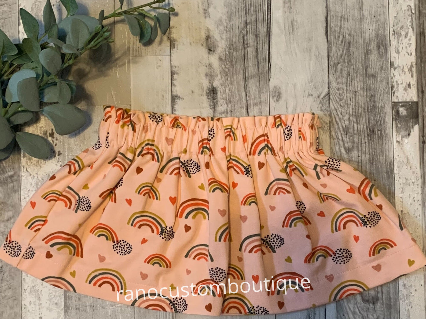 Rainbow Baby Girl Skirt, Organic Cotton Skirt, Baby Girl Clothing, Rainbow Pattern, Pink Baby Clothing, Baby Shower Gifts
