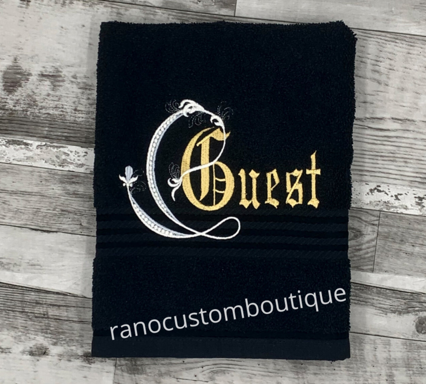 Personalised Embroidered Towel, Custom Towel, Fleur de Elise Design, Embroidered Monogram Towel, Personalized Towel