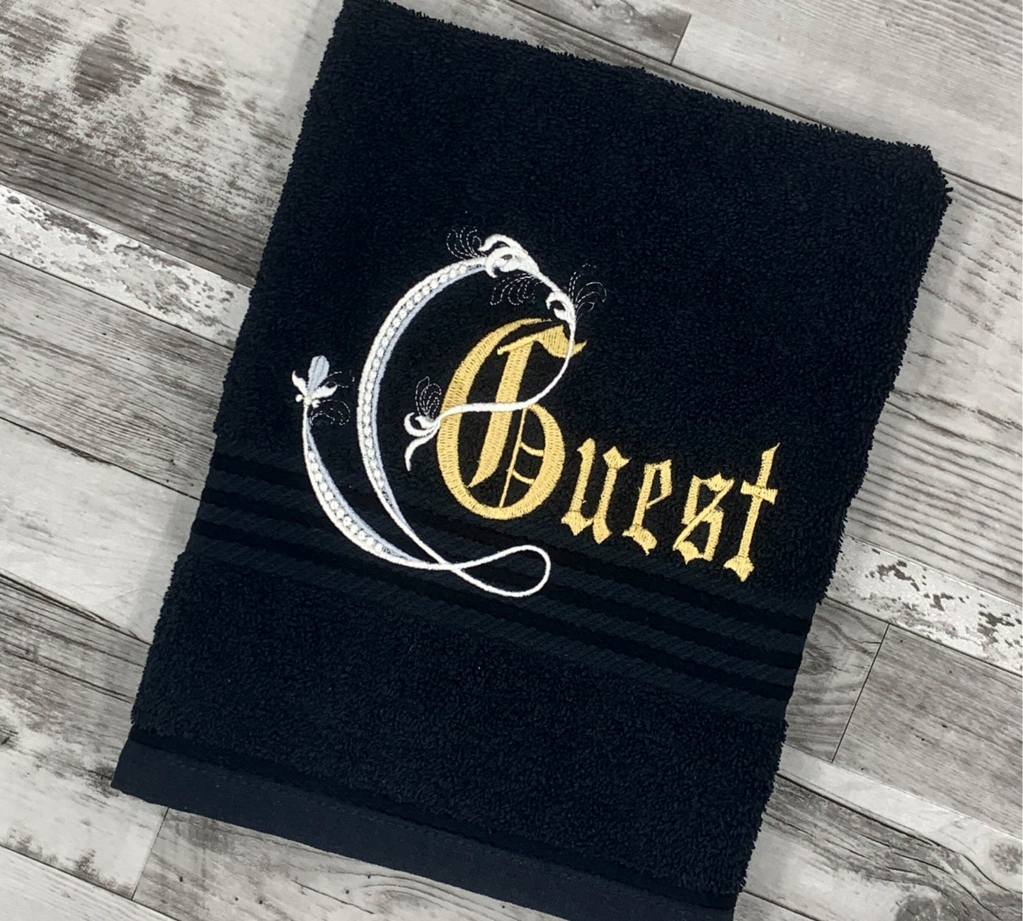 Personalised Embroidered Towel, Custom Towel, Fleur de Elise Design, Embroidered Monogram Towel, Personalized Towel