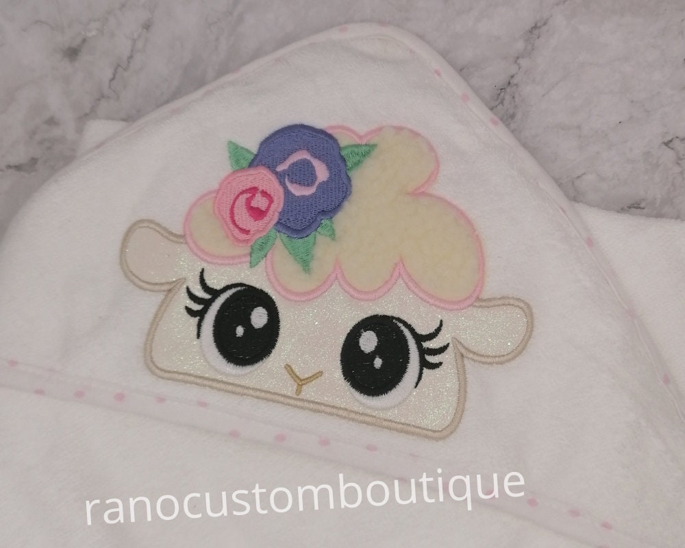 Personalized Hooded Baby Girl Towel, Newborn Gift Design, Embroidered Hooded Children's Towels, Birthday And Baby Shower Gift